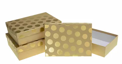 Immagine prodotto di Scatola rettangolare, 3 pezzi, con pois ROZETTE