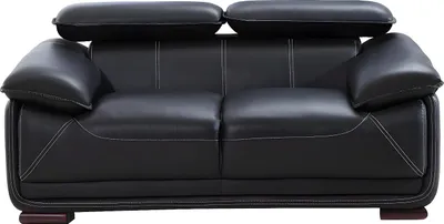 Produktbild von MACELO 2-Sitzer Sofa aus Leder - Schwarz