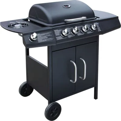 Produktbild von vidaXL Gasgrill 4+1 Brenner Schwarz