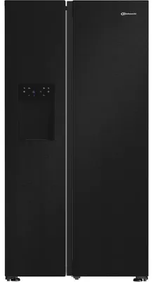 Produktbild von Bauknecht SBS IW D90 Black, Freistehend, Amerikanische Tür, Schwarz, 2 Tür(en), Edelstahloptik, An Tür