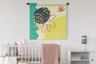 Produktbild von MuchoWow® Wandteppich Wandbehang Sommer - Blume - Abstrakt 90x90 cm Tapisserie Dekoration Wandtuch - Wandaufhänger