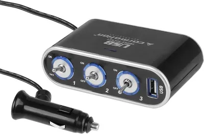 Obrázok produktu pre Rozgałęziacz zapalniczki s USB 1000 mA, 12/24V