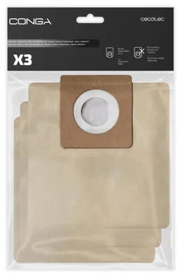 Obrázek produktu pro Kompaktní sáček do vysavače Cecotec Conga Powerbag 2000 3 kusy Transparent Transparent One Size