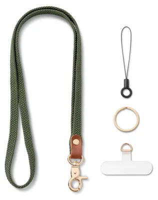 Image de Lanière à porter autour du cou, long porte-clés, vert olive