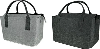 Immagine prodotto di Gilde Tasche, "Zipper", Filz, hellgrau, dunkelgrau, L. 26 cm, B. 40 cm, H. 25 cm 44503 4063387445037 2 Stück (2-fach sortiert)