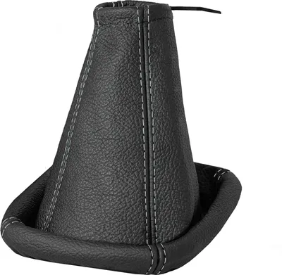 Produktbild von Schaltsack Schaltmanschette passend für Opel Corsa C 100% Echtleder schwarz Naht grau