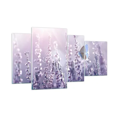 Produktbild von Bilder auf glas - Schmetterling Wiese Blume - 120x70cm - Glasbilder - Wandbilder - Kunstdruck - zum Aufhängen bereit - Wanddekoration aus Glas - Glas Bilder - Wandbild auf Glas - GDL120x70-4014