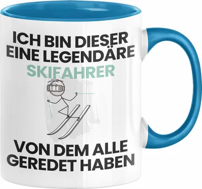 Produktbild von Skifahrer Geschenk Tasse Lustige Geschenkidee Geburtstag für Skifahrer Ich Bin Dieser Legendäre Skifahrer Von Dem Alle Geredet Haben Kaffee-Becher (Blau)