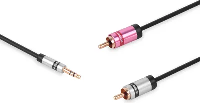 Immagine prodotto di Cavo jack 3,5 connettore stereo - 2x connettori RCA Slim Vitalco Cavo jack 3,5 connettore stereo - 2x connettori RCA Slim Vitalco 0,5 m (JKR53/L