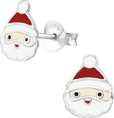 Produktbild von Ohrstecker 925 Sterling Silber mit Weihnachtsmannkopf