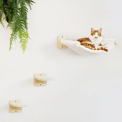 Image de Hamac moderne pour chat, avec deux marches pour grimper et se détendre