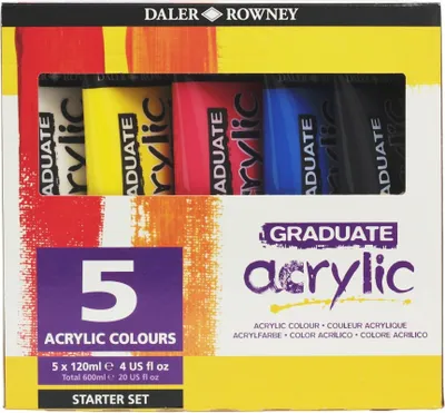 Zdjęcie produktu dla Daler Rowney Graduate Zestaw farb akrylowych 5 x 120 ml