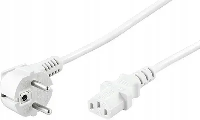 Zdjęcie produktu dla Microconnect Kabel Zasilający 3M Biały Złącze Kątowe Schuko