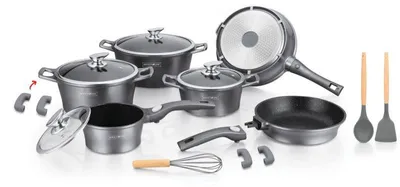Image de Batterie de cuisine 17 pièces Argenté Royalty Line RLES2014M-SIL