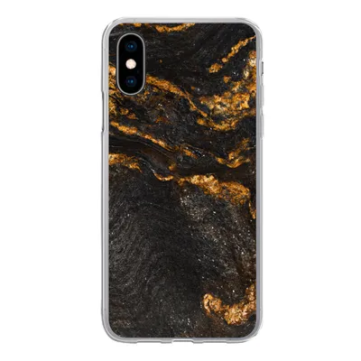 Produktbild von MuchoWow® Handyhülle Schutzhülle Hülle für iPhone X Marmor - Limette - Schwarz - Gold - Marmoroptik - Luxus Silikon Softcase Handy Hülle - Handyhülle