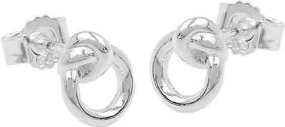 Produktbild von Paar kleine Ohrstecker Ohrringe 7x6mm Kreis mit Knoten aus 925 Silber