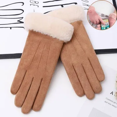 Produktbild von Handschuhe Damen Winter Warm Handschuhe Touchscreen Handschuh mit Gefütterte, 75% Schweinsleder, Einheitsgröße, khaki