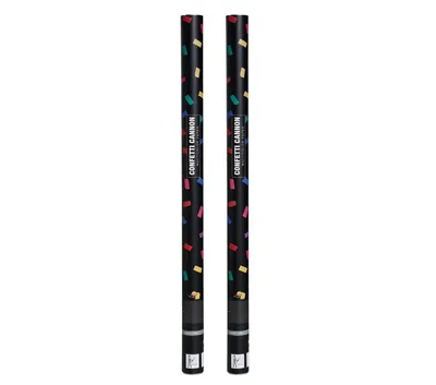 Productafbeelding van Confettikanon 80 cm, kleurrijk, geschikt voor bruiloften, verjaardagen, evenementen, oudejaarsavond en carnaval. Confettikanon met een effecthoogte tot 8 meter. Afmetingen: 2 stuks. Aantal: 2