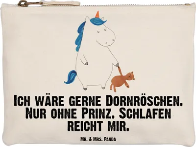 Produktbild von Mr. & Mrs. Panda Pouch Einhorn Teddy Grösse XL Große - Weiß - Geschenk, Kosmetiktasche, Schlampermäppchen, Unicorn, Gute Nacht, Kulturbeutel, schlafen, Bett, Träumen