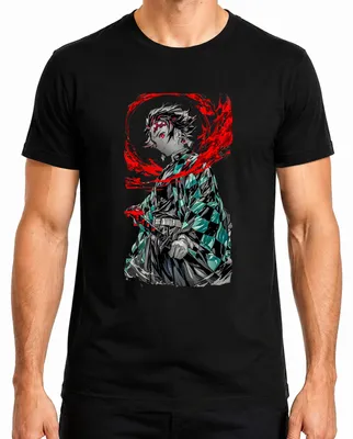 Obrázok produktu pre Tanjiro Kamado Demon Slayer Anime Sword Blood Manga Darčekové pánske tričko, čierne, 3XL