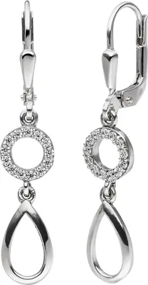 Produktbild von JOBO Ohrhänger 925 Sterling Silber 26 Zirkonia Ohrringe Boutons Silberohrringe