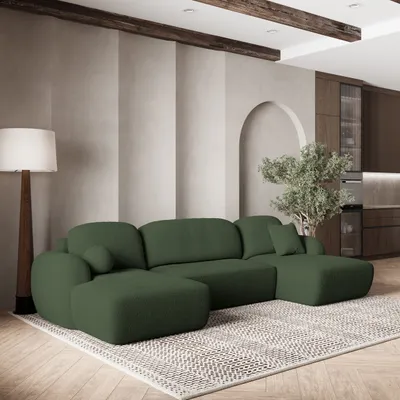 Produktbild von Masseno Ecksofa SAVONA N mit Schlaffunktion U-Form, Sofa mit Bettkasten, Wohnzimmersofa, Couch, Soffa, Bettsofa, Couchgarnitur- Grün, NOW OR NEVER 37