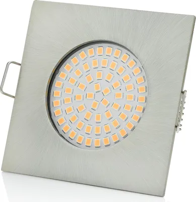 Produktbild von Einbaustrahler LED flach eckig Chrom gebürstet 3,5W kaltweiß