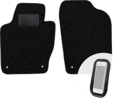 Produktbild von moto-MOLTICO Vorne Fußmatten Auto Velours Autoteppiche Schwarz Automatten Set 2-teilig passend für VW Golf I II 1974-1992