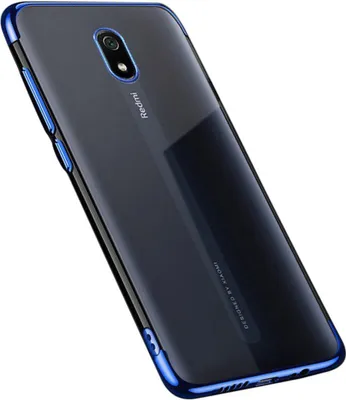 Produktbild von Klarsichthülle Gel-Hülle Mit Metallrahmen Xiaomi Redmi 8A Blau