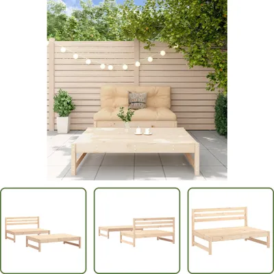 Produktbild von The Living Store 2-tlg. Garten-Lounge-Set Massivholz Kiefer