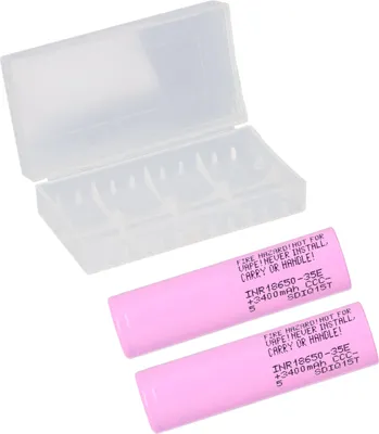 Produktbild von 2x Samsung INR18650-35E 3,7V 3500mAh inkl. Akku-Schutzbox 18650