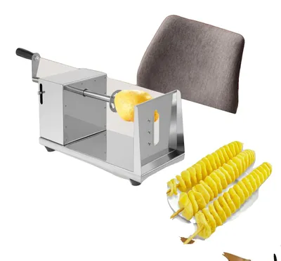 Productafbeelding van Aardappelspiraalsnijder, handbediening, 4 duurzame messen, zilverkleurig