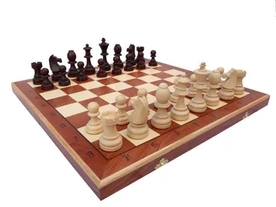 Produktbild von Teilen Schach Schachspiel SET intarsie Turnier Tournament Staunton 7 Holz braun