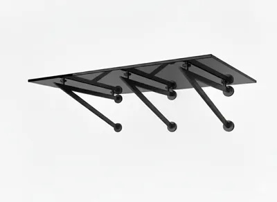 Produktbild von Glaszentrum Hagen 230x90 cm Glasvordach Grau RAL7016-V