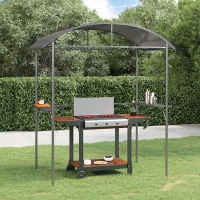 Immagine prodotto di vidaXL Padiglione barbecue con ripiani laterali antracite 220x115x230 cm acciaio