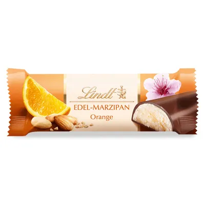 Produktbild von Lindt Orangen Marzipan Riegel mit einer spritzigen Apfelsinennote 50g