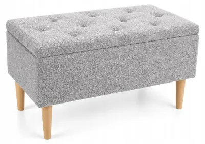 Zdjęcie produktu dla Pufa siedzisko z pojemnikiem przedpokój salon 75x39x40 NARA baranek szary