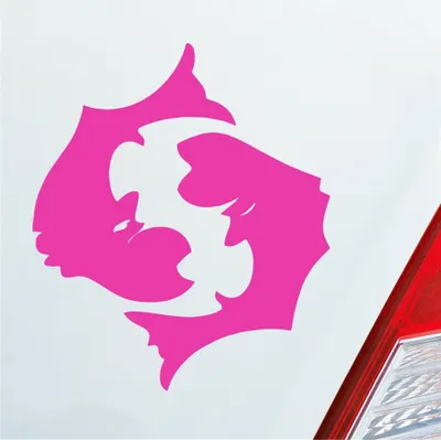 Produktbild von Auto Aufkleber Sternzeichen Fisch KFZ Roller 8,5x10 cm Pink Sticker Heckscheibenaufkleber