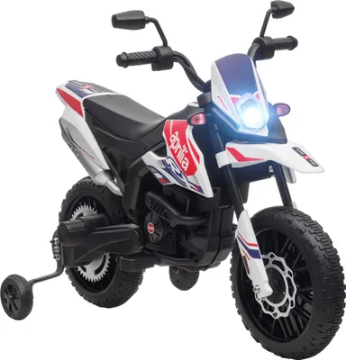 Immagine prodotto di Moto elettrica per bambini AIYAPLAY, moto per bambini da 12 V con musica, 6 km/h, bianca