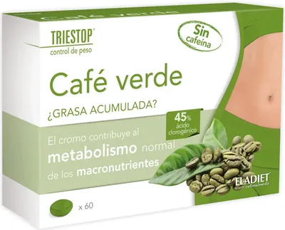 Obrázok produktu pre Eladiet Triestop Cafe Verde Sin Cafeina 60 Comp