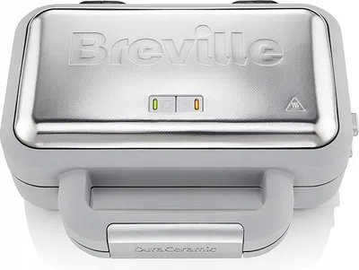 Produktbild von Breville Waffeleisen Vst072X Duraceramic (850W) Leistungsstarke Silberne Grosse Waffeln