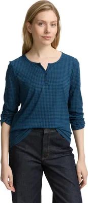 Produktbild von Tom Tailor Damen T-Shirt mit Henley-Ausschnitt, Regular Fit, atmungsaktiv, nachhaltig