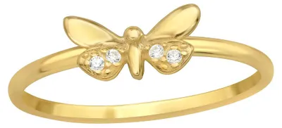 Produktbild von Ring Schmetterling: Goldener Damenring aus Silber 925 52 (16.5 mm Ø)