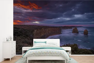 Produktbild von Fotobehang Australien Sonnenuntergang 12 Apostel 525x350 cm roter Hintergrund
