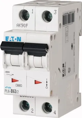 Produktbild von PL6-C63/2 Leitungsschutzschalter 6kA C63A 2P 286573 EATON