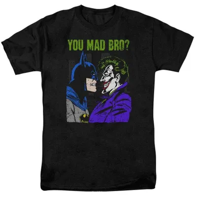 Obrázok produktu pre Tričko s potlačou "Batman - "Si naštvaný, kámo?"" pre pánov/dámy, uni model TV39376 (veľkosť S), čierna farba