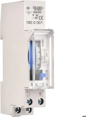 Produktbild von Mechanischer 24-Stunden-Timer, Mindesttimer 15 Minuten, Schienenmontage, integrierter Akku (MHB)