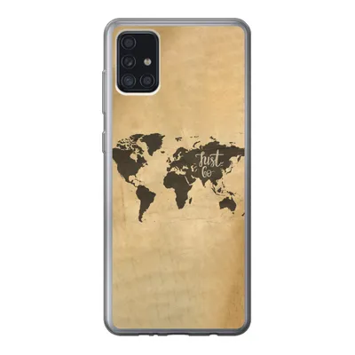 Produktbild von MuchoWow® Handyhülle Schutzhülle Hülle für Samsung Galaxy A52 5G Weltkarte - Karte - Sprichwörter Silikon Softcase Handy Hülle - Umschlag