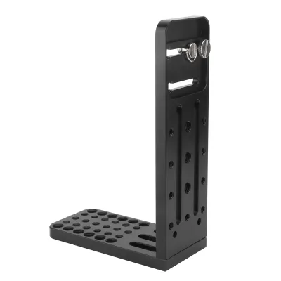 Imagen del producto de Soporte en forma de "L" para cámara DSLR, estabilizador para vídeo profesional, placa en forma de "L" para vídeo, soporte en forma de "L" modelo L130C, placa con orificios para tornillos, soporte en forma de "L"