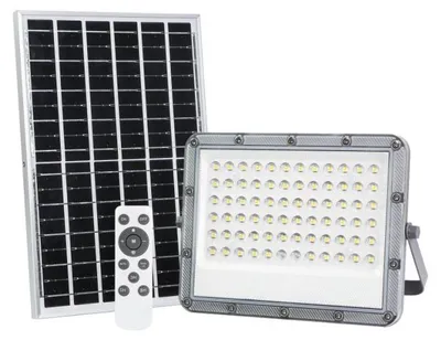 Image de Projecteur LED 100 W avec panneau solaire et capteur crépusculaire PILOT Ecolight EC20094